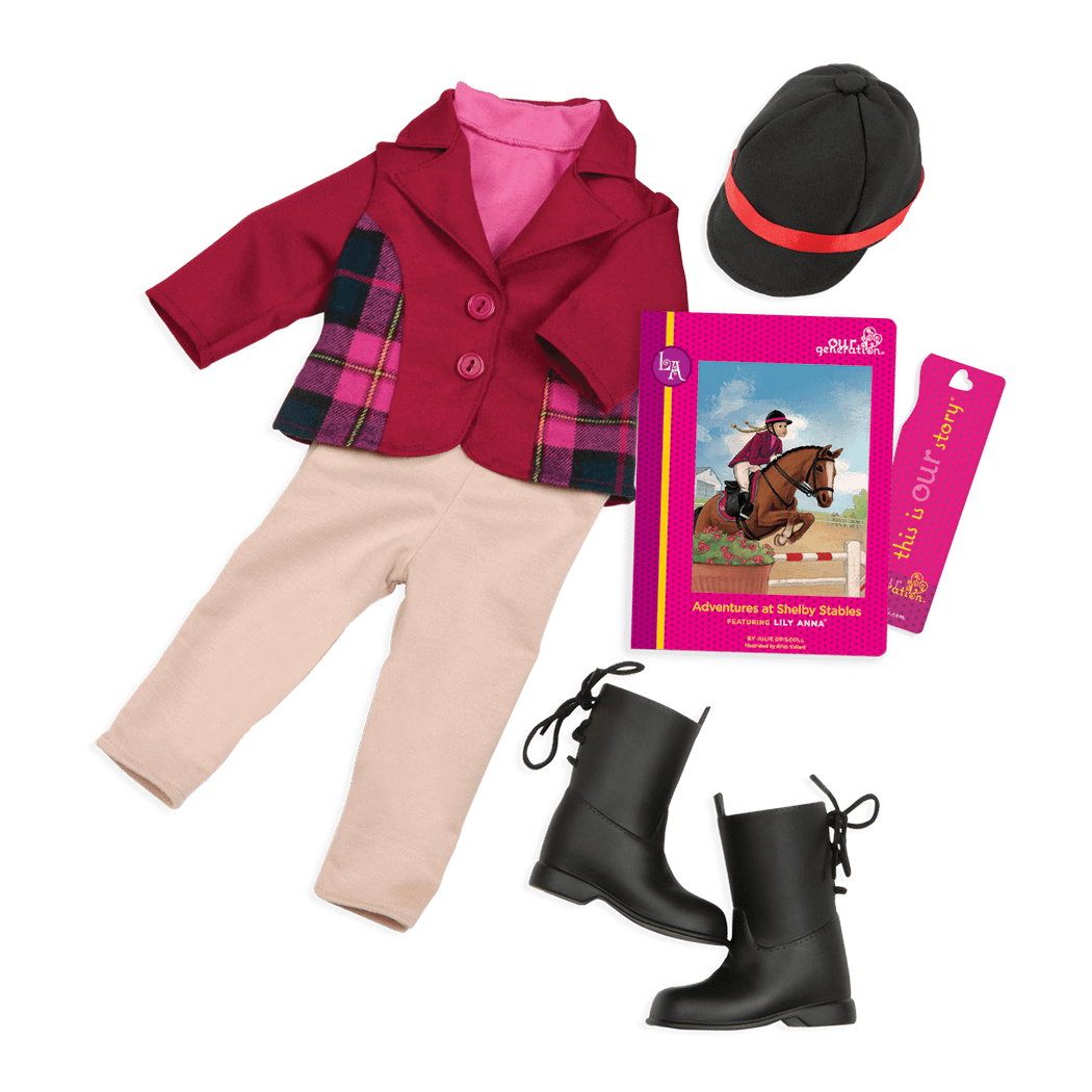 Lily Anna Read & Play - Outfit and Book Set for 18-inch Dolls 