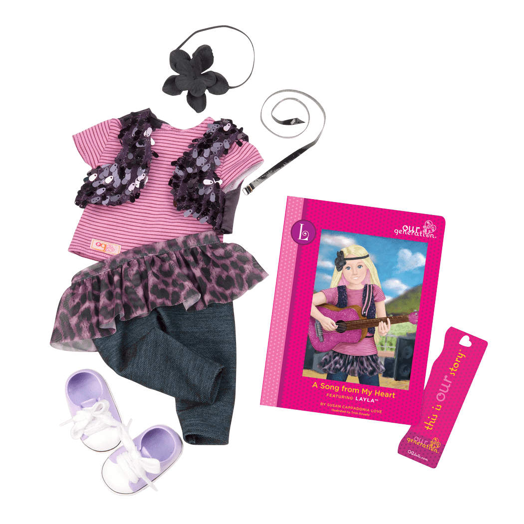 Layla Read & Play - Outfit and Book Set for 18-inch Dolls 
