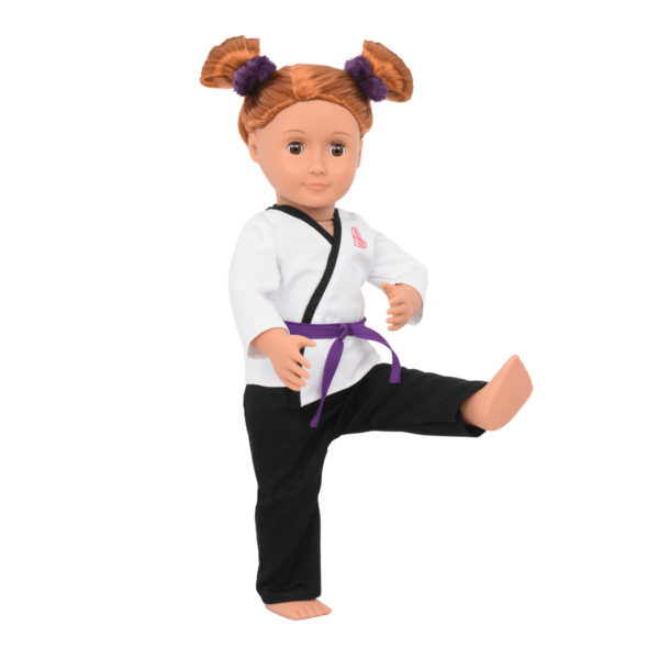 Noa weating Karate Kicks outfit and doing karate moves