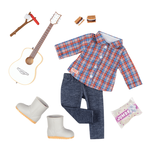Campfire Cutie Deluxe Camping Outfit for 18-inch Dolls