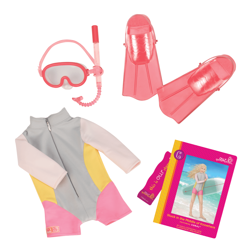 Coral Read & Play - Outfit and Book Set for 18-inch Dolls 