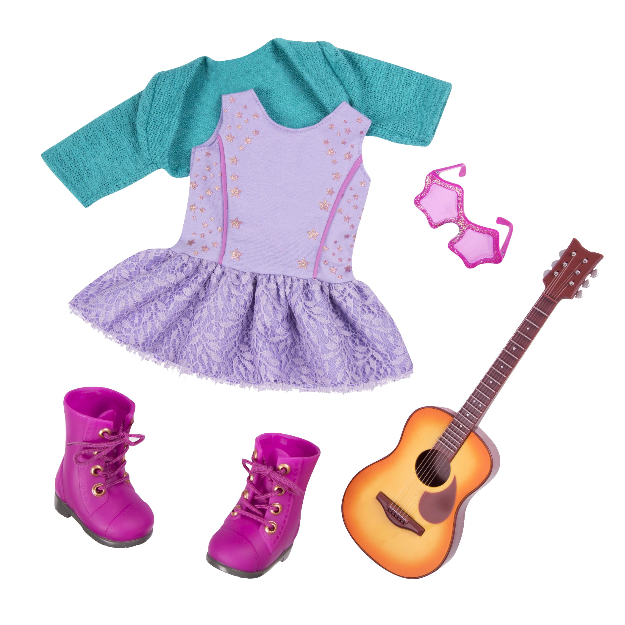 Melodies and Memories guitar Outfit for 18-inch Dolls