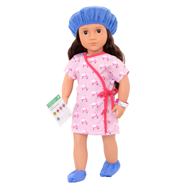 Hospital Stay Outfit Clothes Accessories for 18-inch Dolls