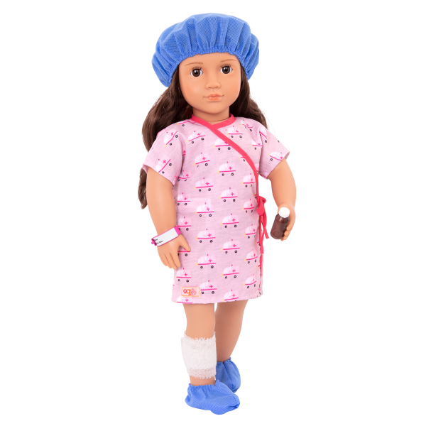 Hospital Stay Outfit Clothes Accessories Doctor Medical Play for 18-inch Dolls