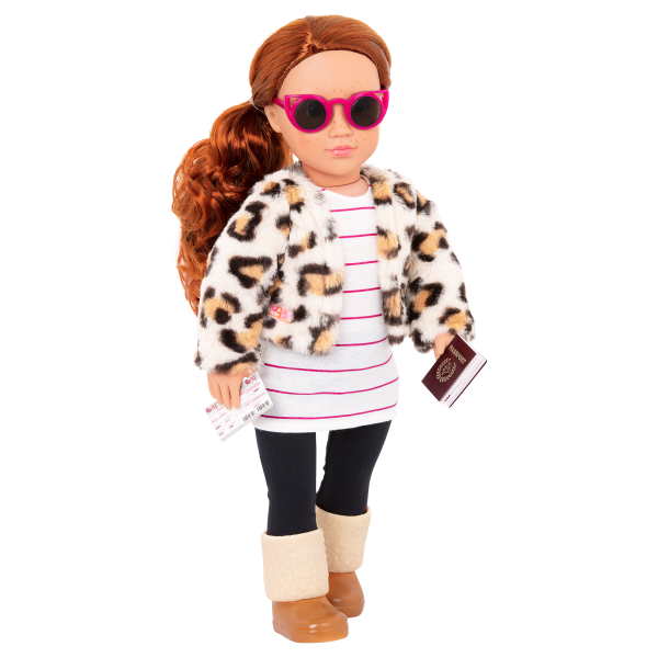 Travel Chic Fashion Outfit Clothes Accessories Coat Jacket for 18-inch Dolls