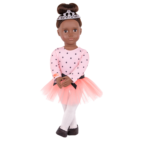 On Point Ballet Outfit Ballerina Clothes Tutu for 18-inch Dolls Pink Black Dance