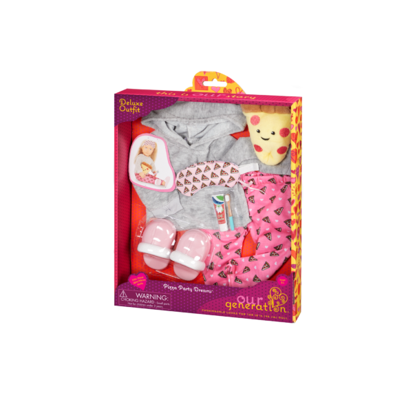 Our Generation Pizza Party Dreams Pajama Outfit 18-inch Doll Clothes Accessories Packaging