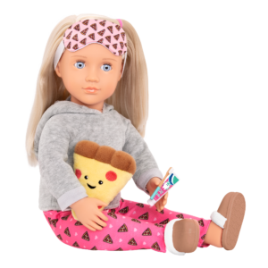 Our Generation Pizza Party Dreams Pajama Outfit Pink Clothes Accessories for 18-inch Dolls