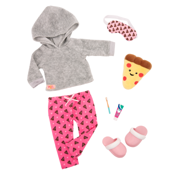 Deluxe Pizza Party Dreams Pajama Outfit for 18-inch Dolls