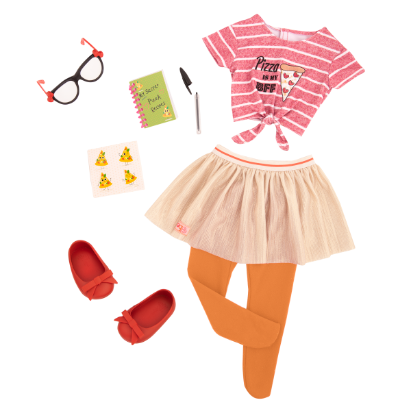 Deluxe Pizza Forever Fashion Outfit for 18-inch Dolls