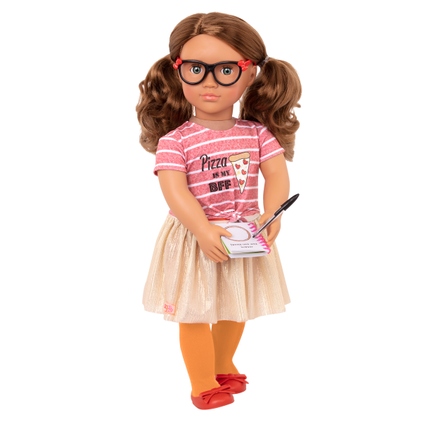 Deluxe Pizza Forever Fashion Outfit Clothes Accessories Skirt Glasses Play Food for 18-inch Dolls