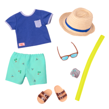 By the Beach Swimsuit Outfit for 18-inch Dolls