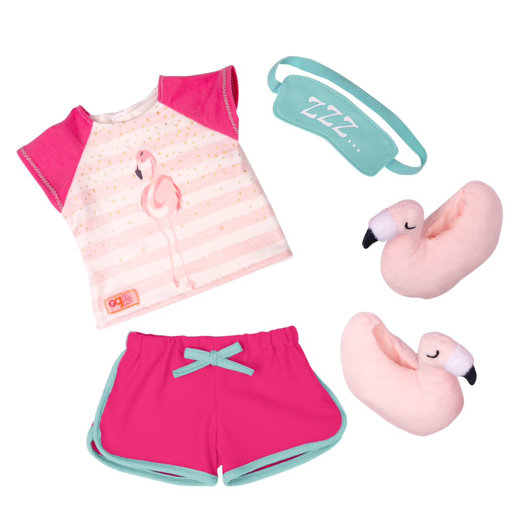 New Cute Pajamas Doll Clothes+1 Pairs Shoes Eye Mask 18 inch American Doll