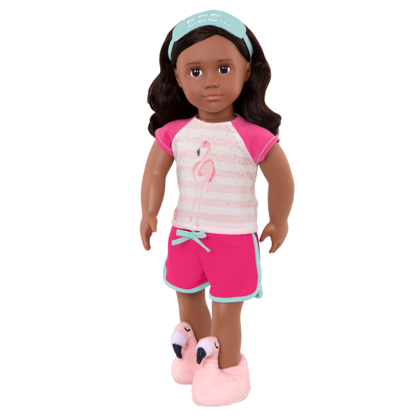 Flamingo Dreaming Pajama Shorts Outfit for 18-inch Dolls
