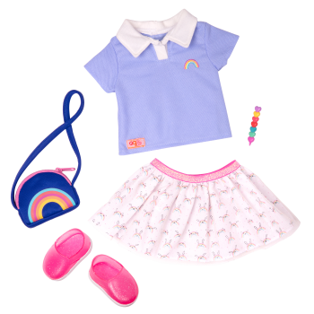 Rainbow Academy School Outfit for 18-inch Dolls