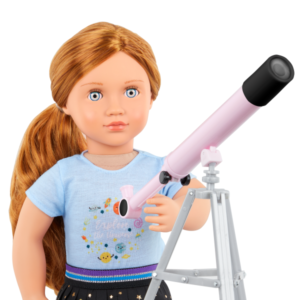 Hidden in the Stars Science Outfit Pink Telescope for 18-inch Dolls