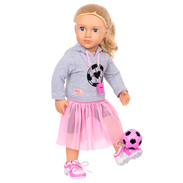 Fashion Goals Soccer Outfit Hooded Sweater for 18-inch Dolls