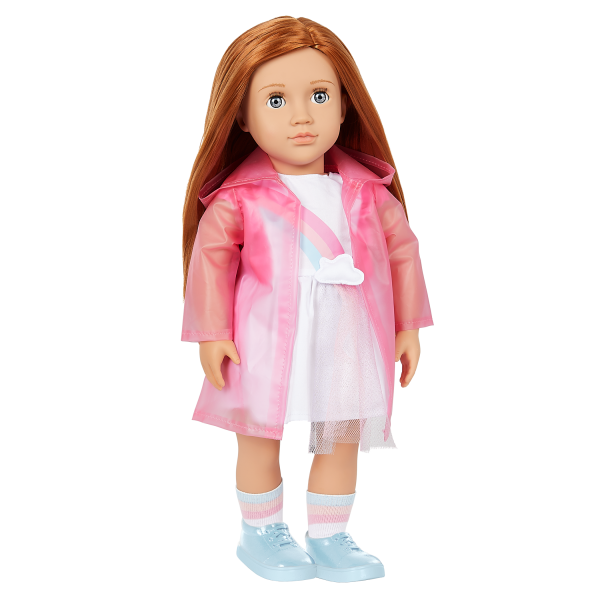 Our Generation Rainbow Sky Pink Raincoat 18-inch Doll Clothes