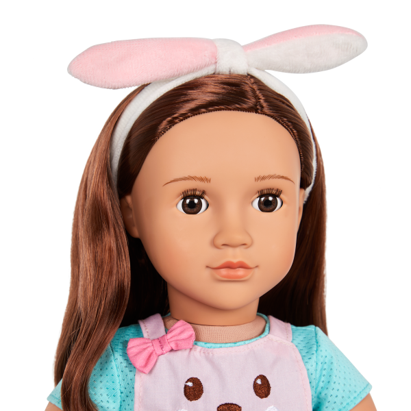 Our Generation Rabbits & Carrots Baking Outfit Bunny Ears Headband for 18-inch Dolls