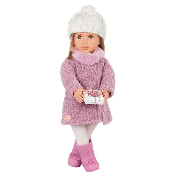 Our Generation Wonderfully Warm Sherpa Coat Knit Hat Outfit for 18-inch Dolls