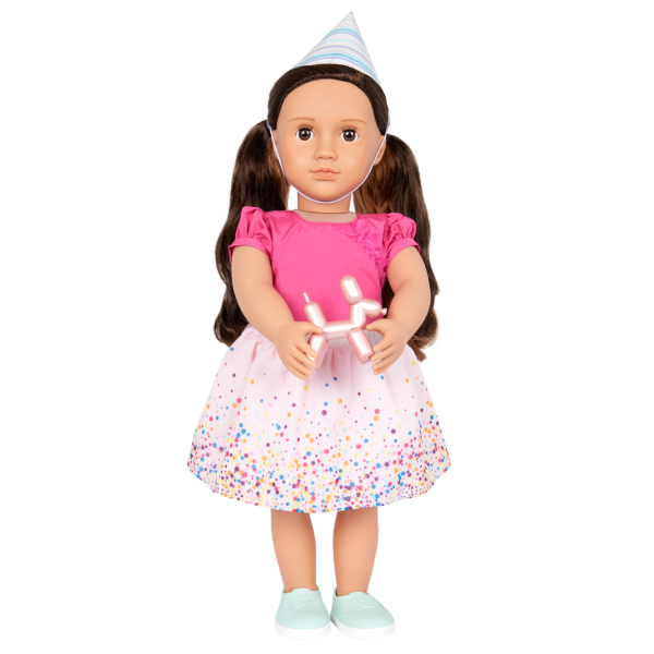 Our Generation It's Time to Party Outfit Birthday Hat & Poodle Balloon Animal for 18-inch Dolls