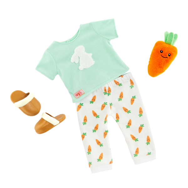 Our Generation Bedtime Bunny Pajama Outfit for 18-inch Boy Dolls