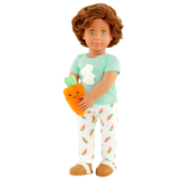 Our Generation Bedtime Bunny Pajama Outfit & Plush Carrot for 18-inch Boy Dolls