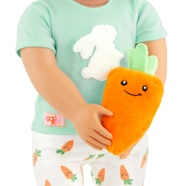 Our Generation Bedtime Bunny Pajama Outfit & Plush Carrot Accessory