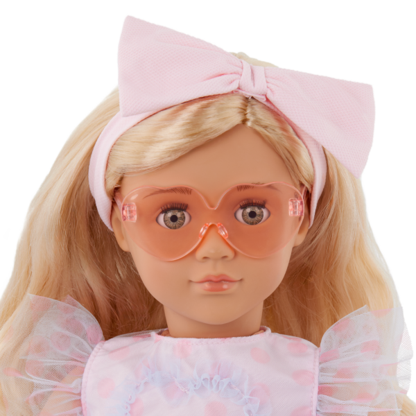 Our Generation Doll Wearing Heart-Shaped Sunglasses