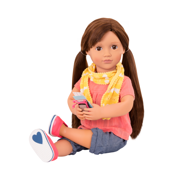Reese Posable 18-inch Doll Sitting