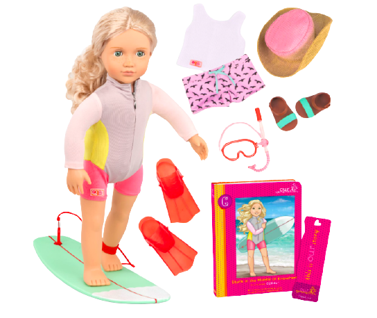 Coral Deluxe 18-inch Surfing Doll