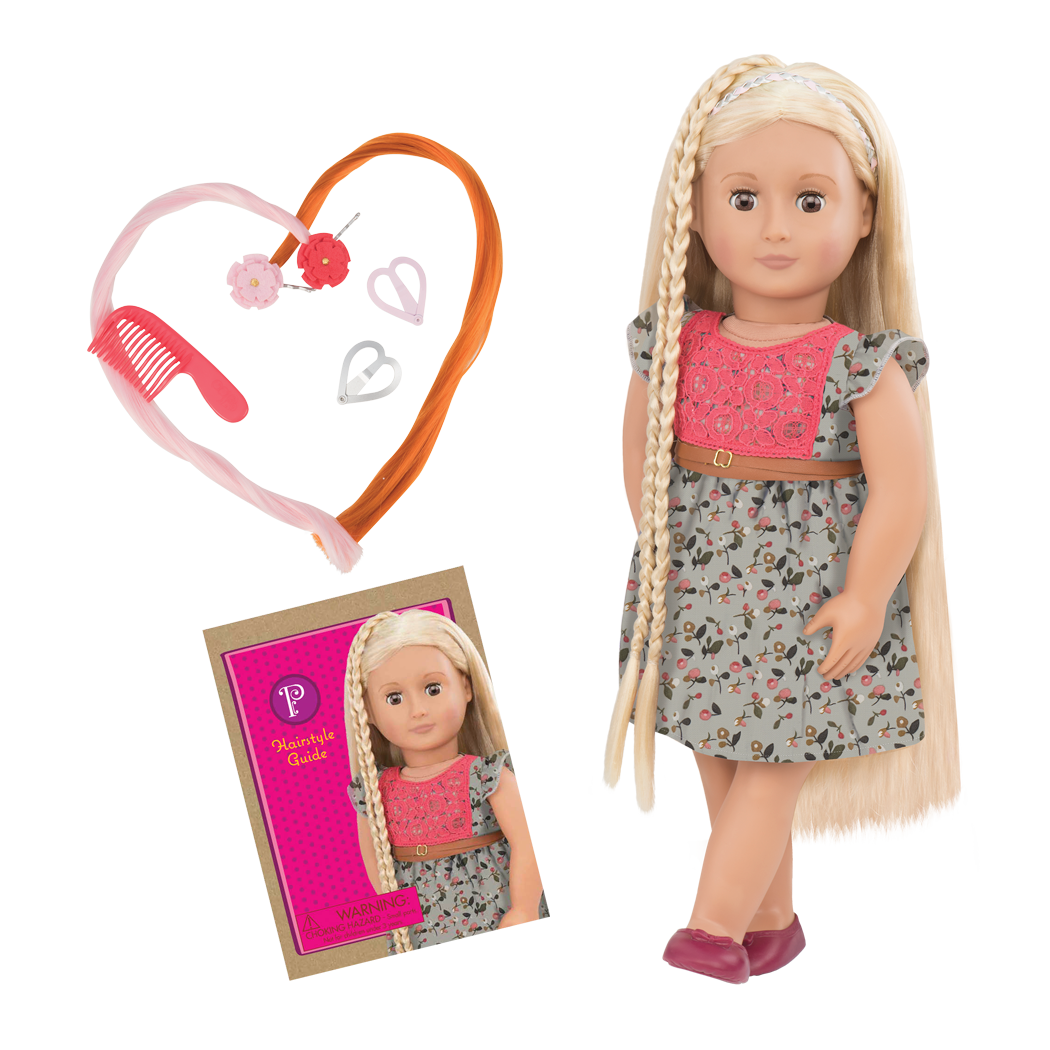 BD31072 Phoebe Floral Dress Hairplay Doll all components