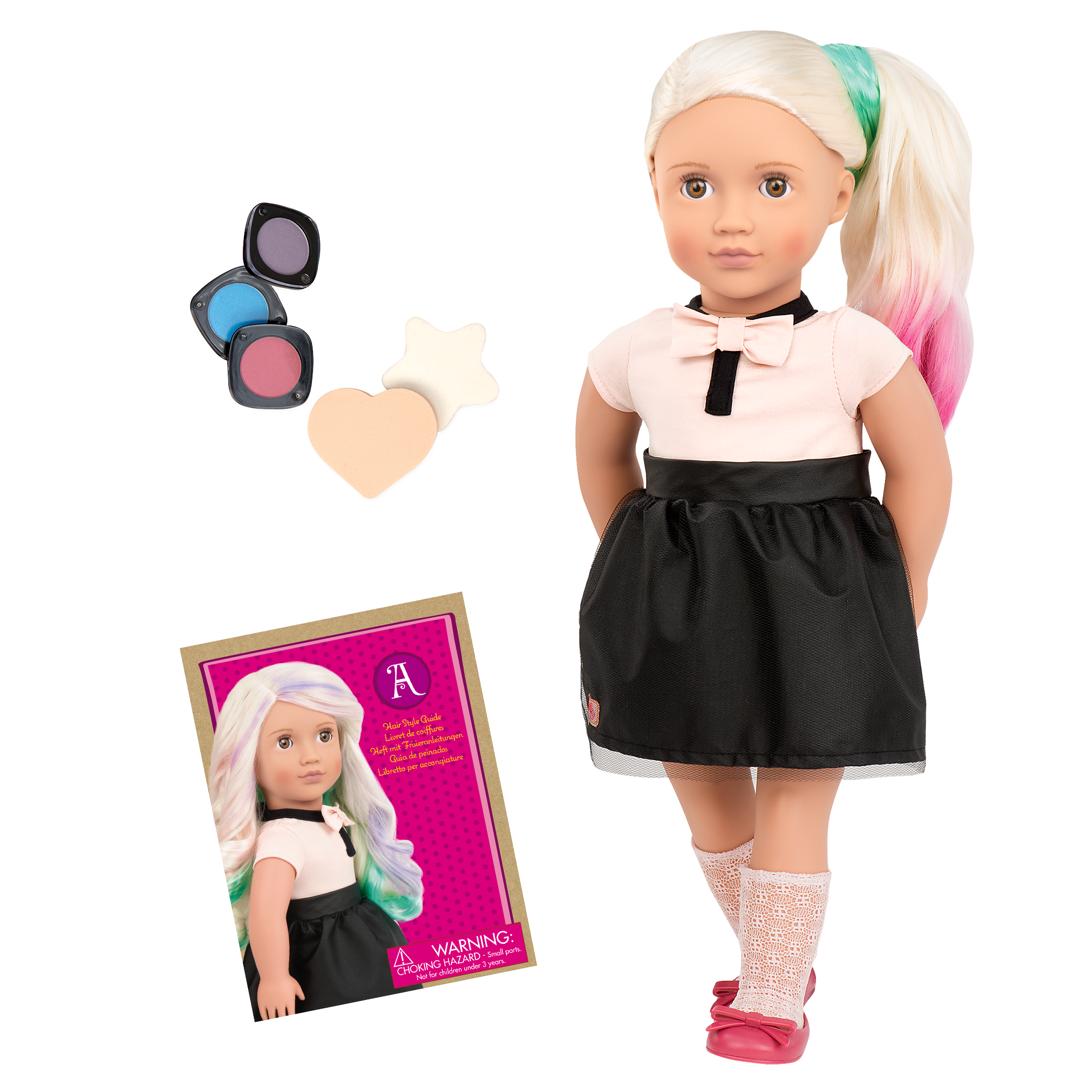 Amya Doll | 18-inch Blonde Hair Chalk Doll | Our Generation