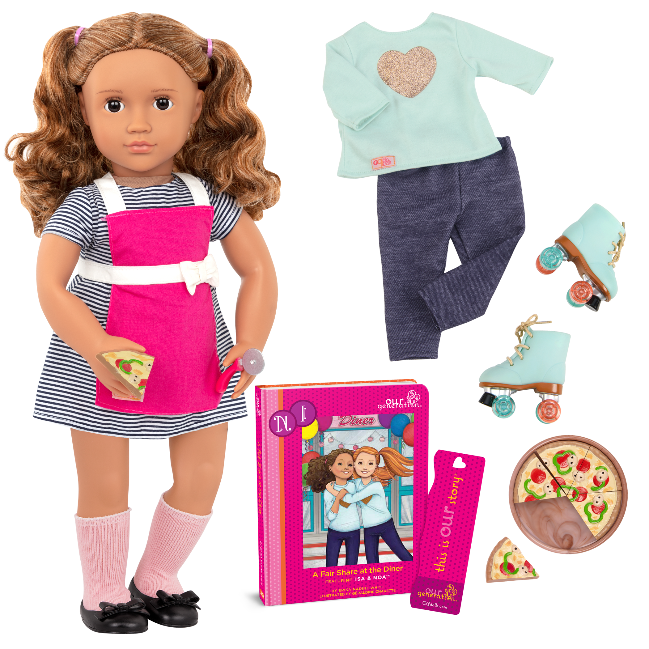American Girl large plate from pizza party set 18" dolls NEW 