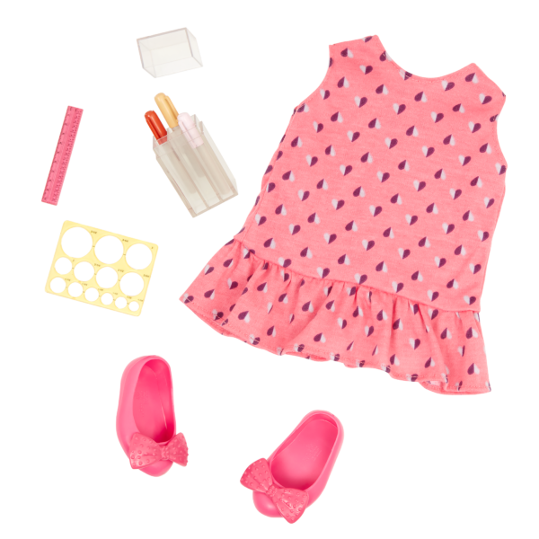 Our Generation Posable 18-inch Artist Doll Sabina Dress & Accessories