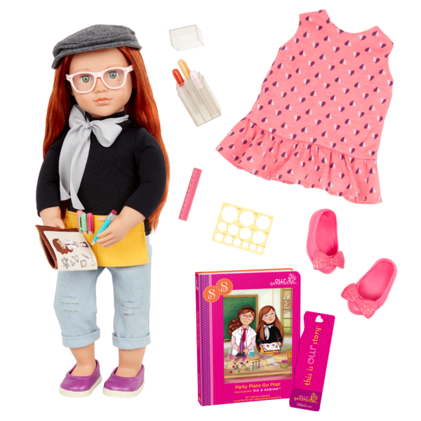 Our Generation Posable 18-inch Artist Doll Sabina & Storybook