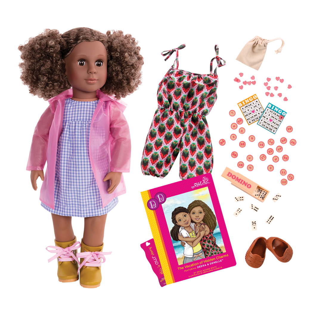 Denelle 18-inch Deluxe Doll with Rain Gear and Storybook