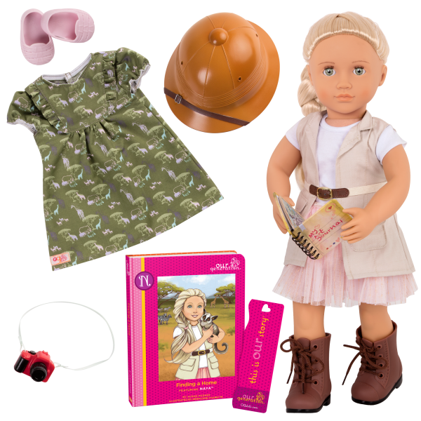 Naya 18-inch Deluxe Doll with Safari Outfit and Storybook