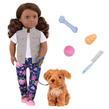 Our Generation 18-inch Doll Malia & Pet Plush Poodle