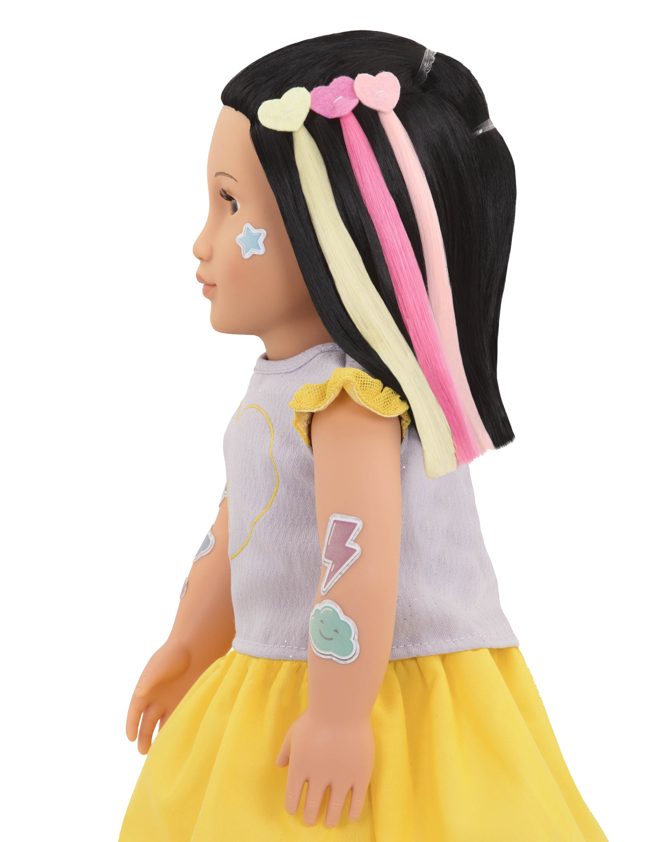 Side profile of Aisha with hair extensions