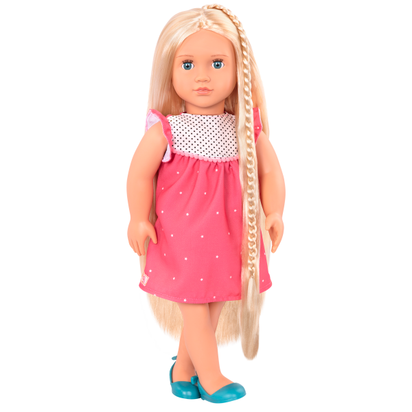 18-inch Hair Play Doll Hayley Pink Dress