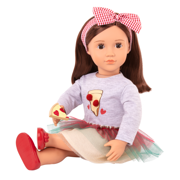 Posable 18-inch Pizza Chef Doll Francesca Toy Play Food