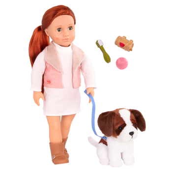 18-inch Doll and Pet Set Delphia & Plush Dog