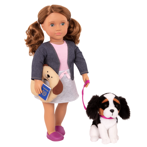 18-inch Travel Doll & Plush Pet Dog Leash