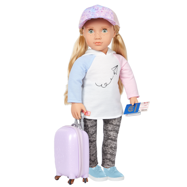 Our Generation 18-inch Travel Doll Ari & Luggage Accessory