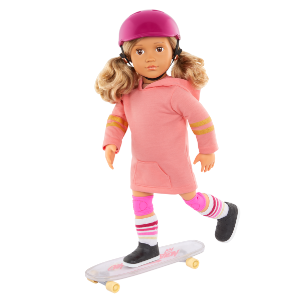 Our Generation Posable 18-inch Doll Ollie Sweater & Skateboard