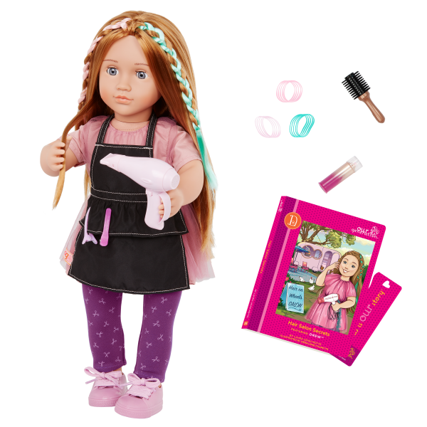 Our Generation 18-inch Posable Hair Stylist Doll Drew & Storybook