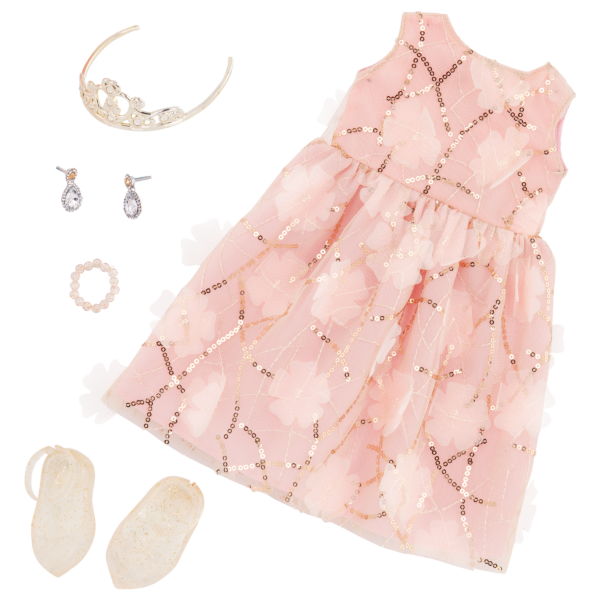 Our Generation Doll Pink Floral Gown Outfit