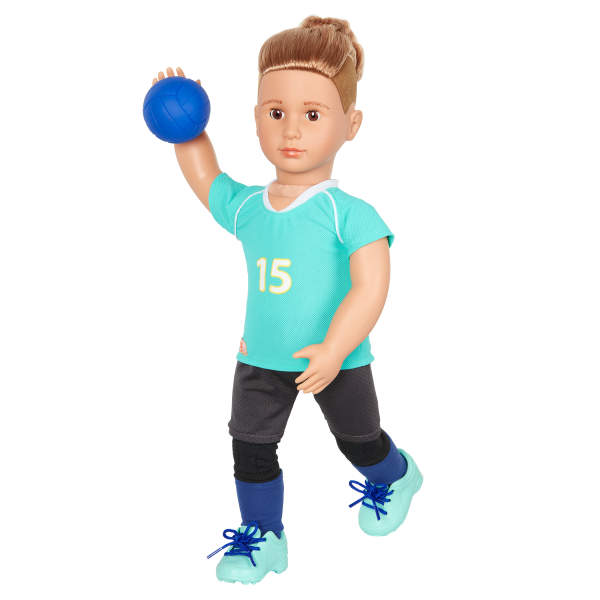 Posable 18-inch Volleyball Player Boy Doll Johnny Brown Hair