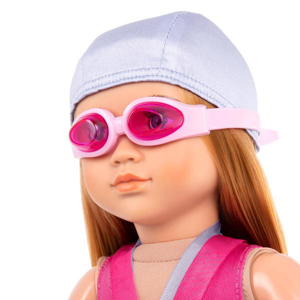 18-inch Posable Swimmer Doll Maya Swimming Goggles